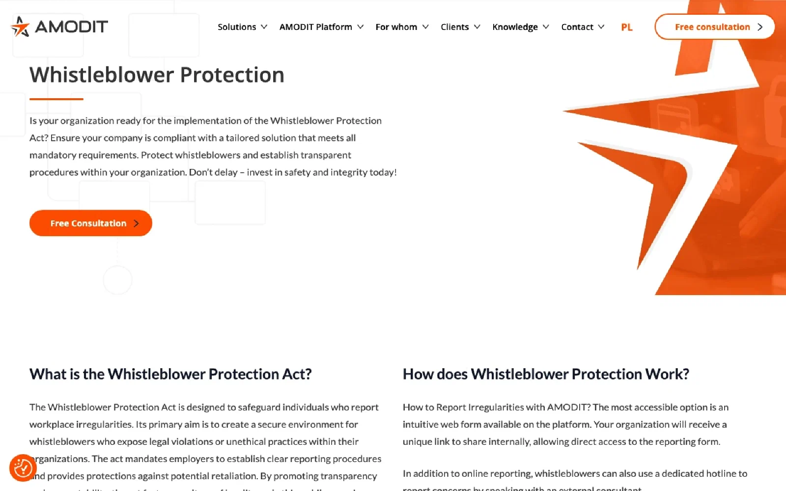 AMODIT homepage screenshot