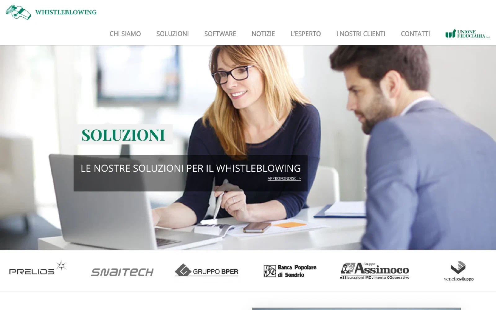 Comunica Whistleblowing homepage screenshot