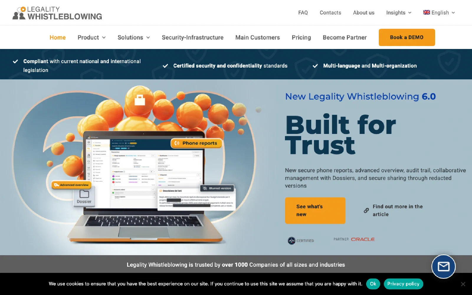 Legality Whistleblowing (DigitalPA) homepage screenshot