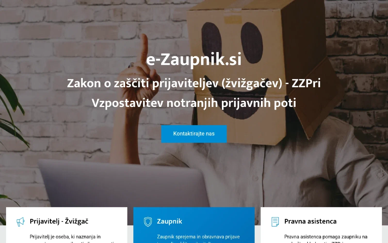 e-Zaupnik homepage screenshot