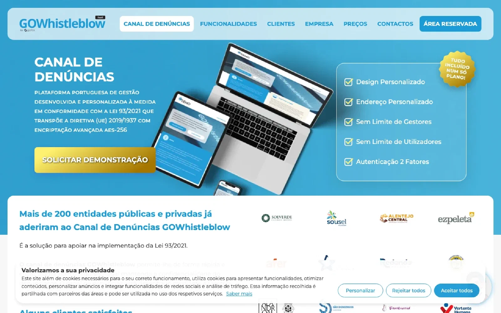 GOWhistleblow homepage screenshot