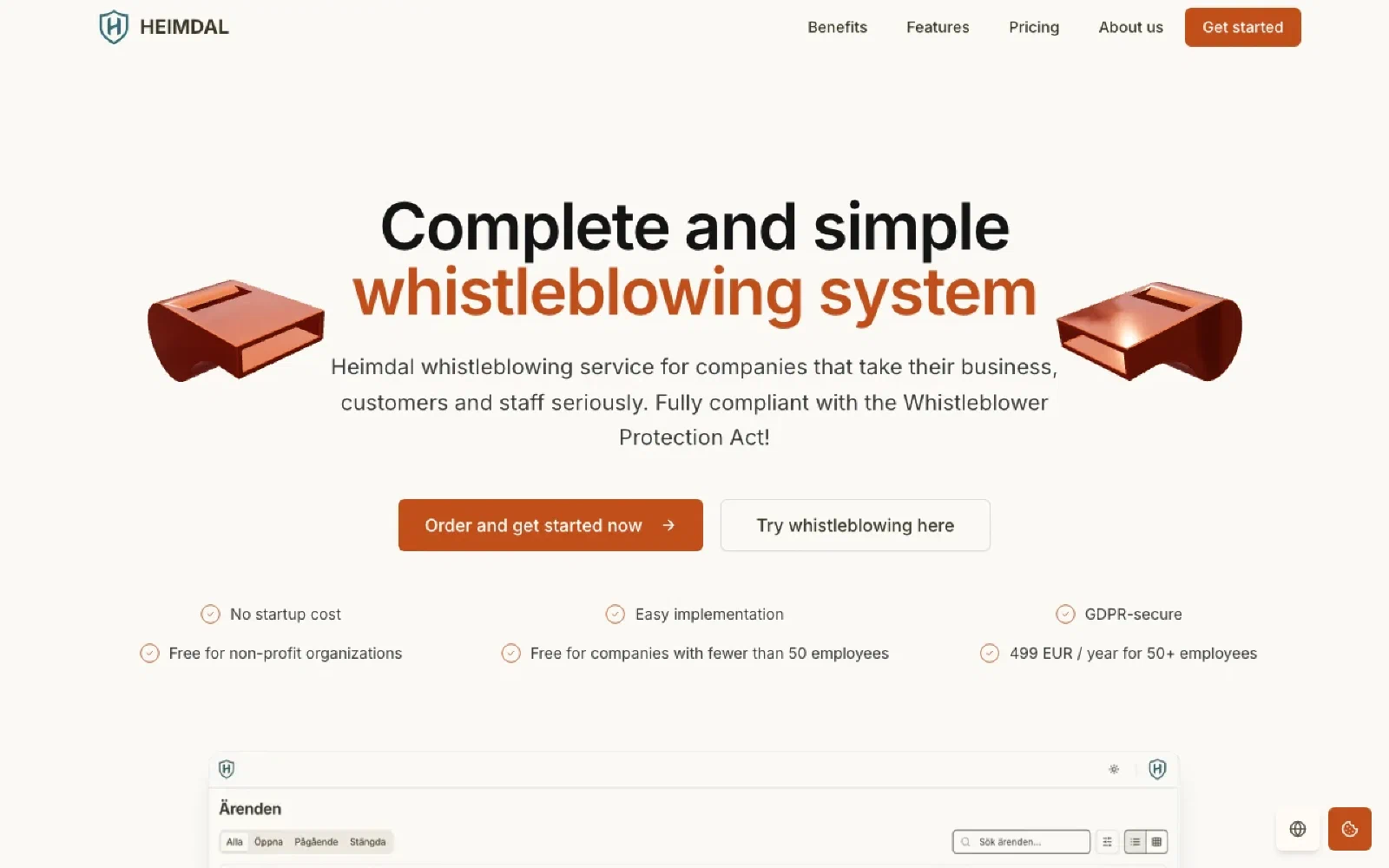 Heimdal homepage screenshot