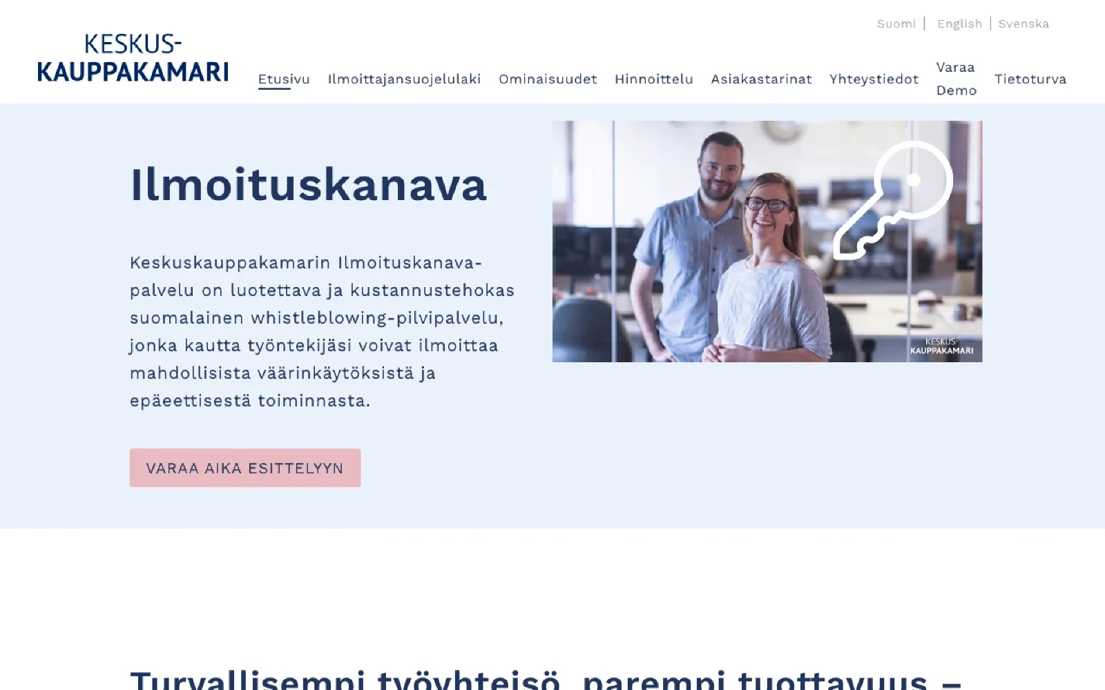 Ilmoituskanava homepage screenshot