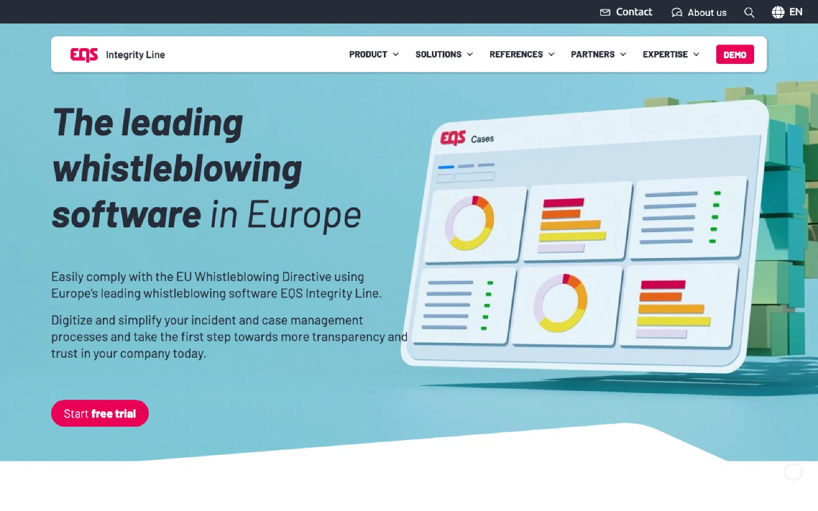 EQS Integrity Line homepage screenshot