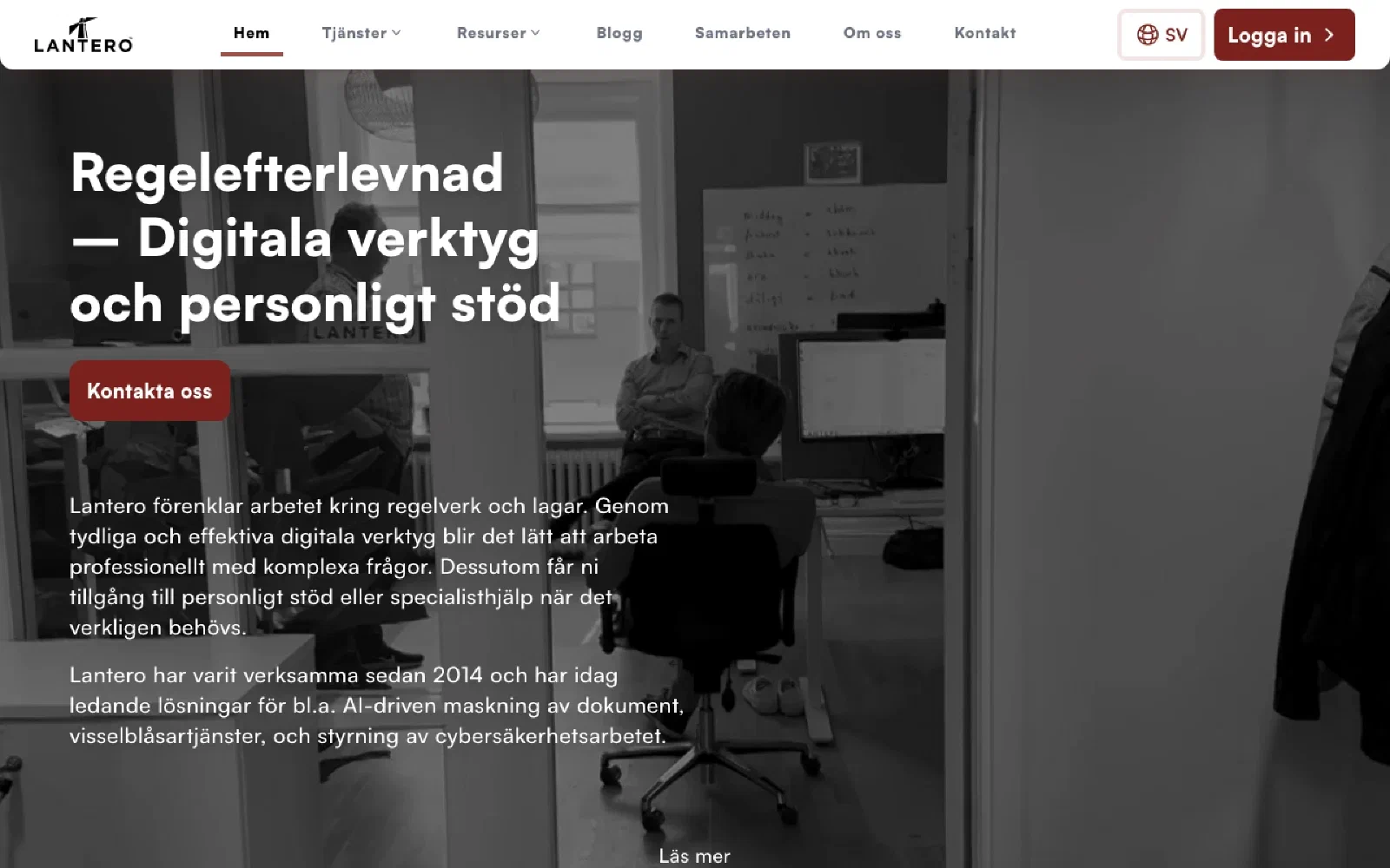 Lantero homepage screenshot