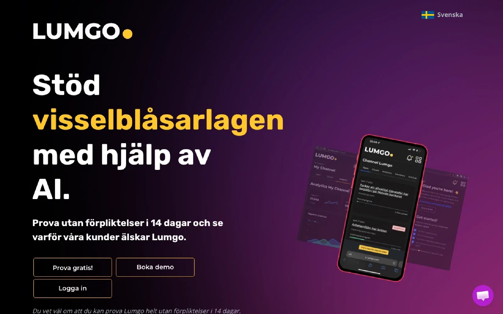 Lumgo homepage screenshot