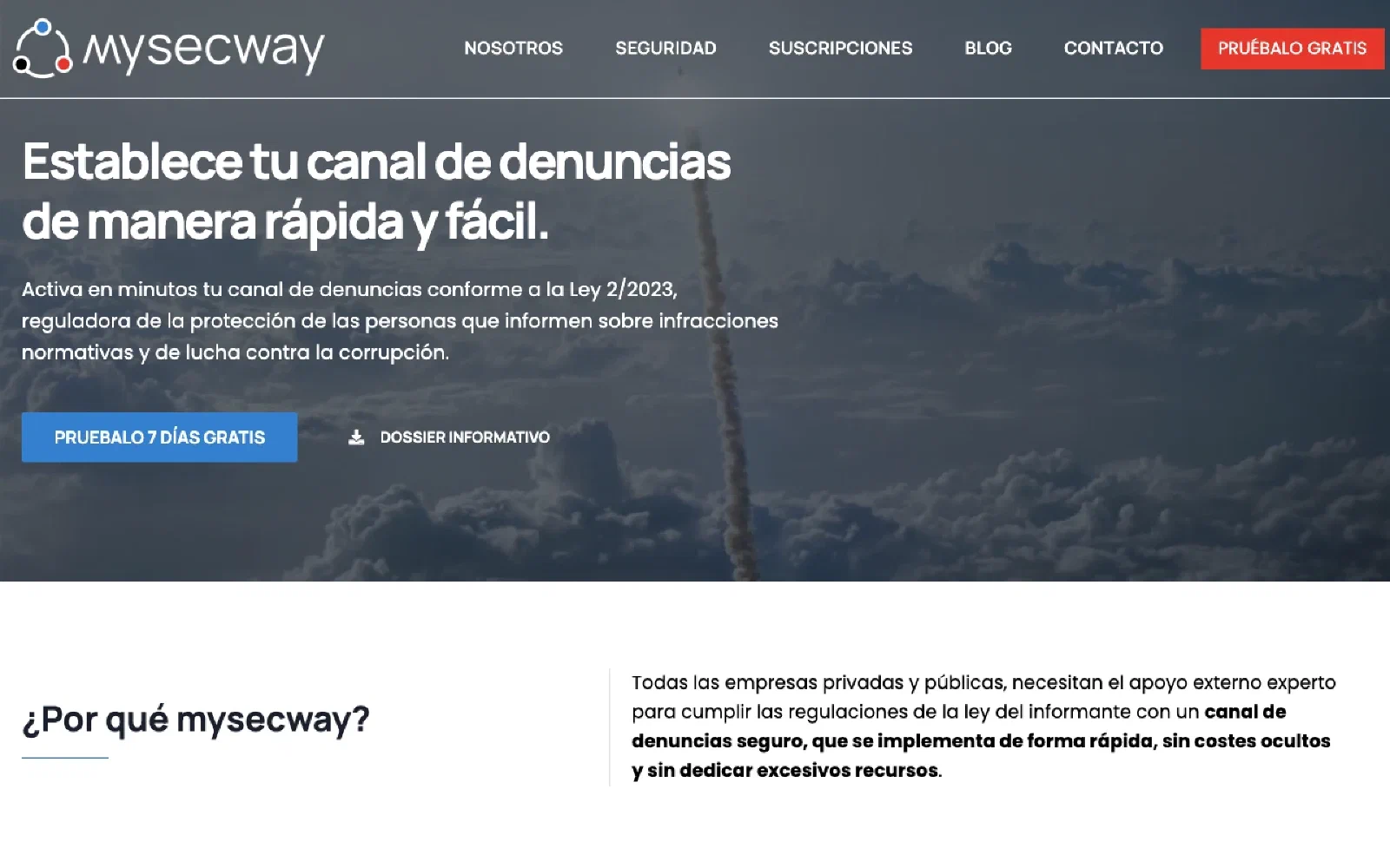 MySECway homepage screenshot