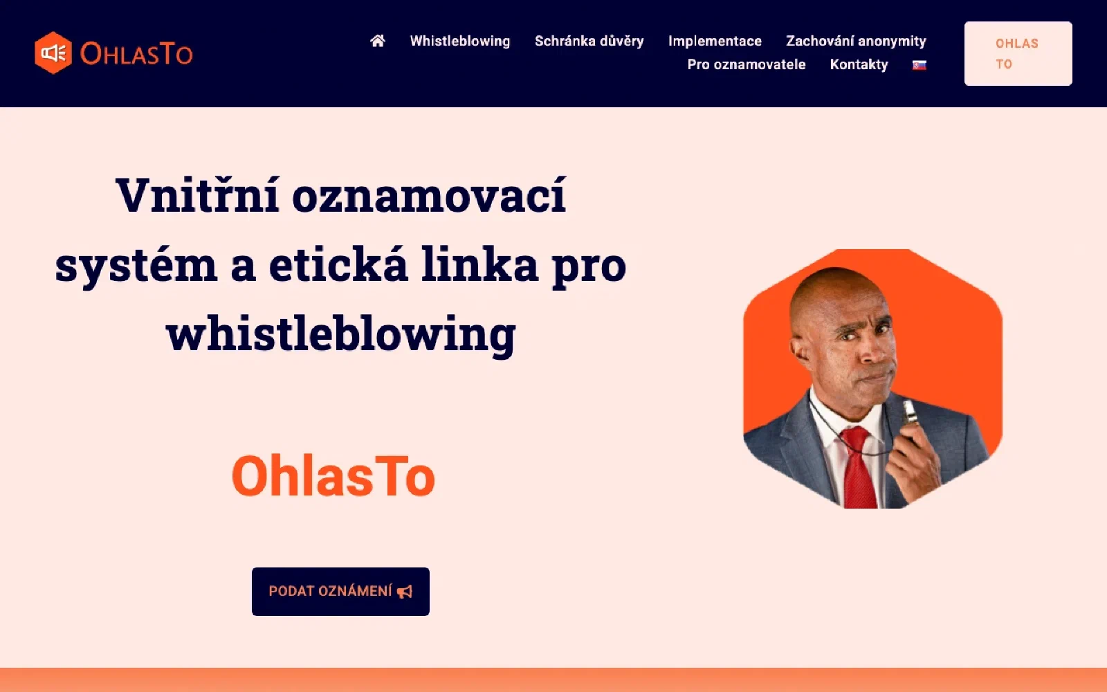 OhlasTo homepage screenshot