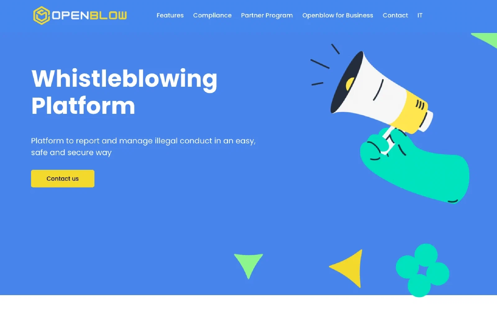 OpenBlow homepage screenshot