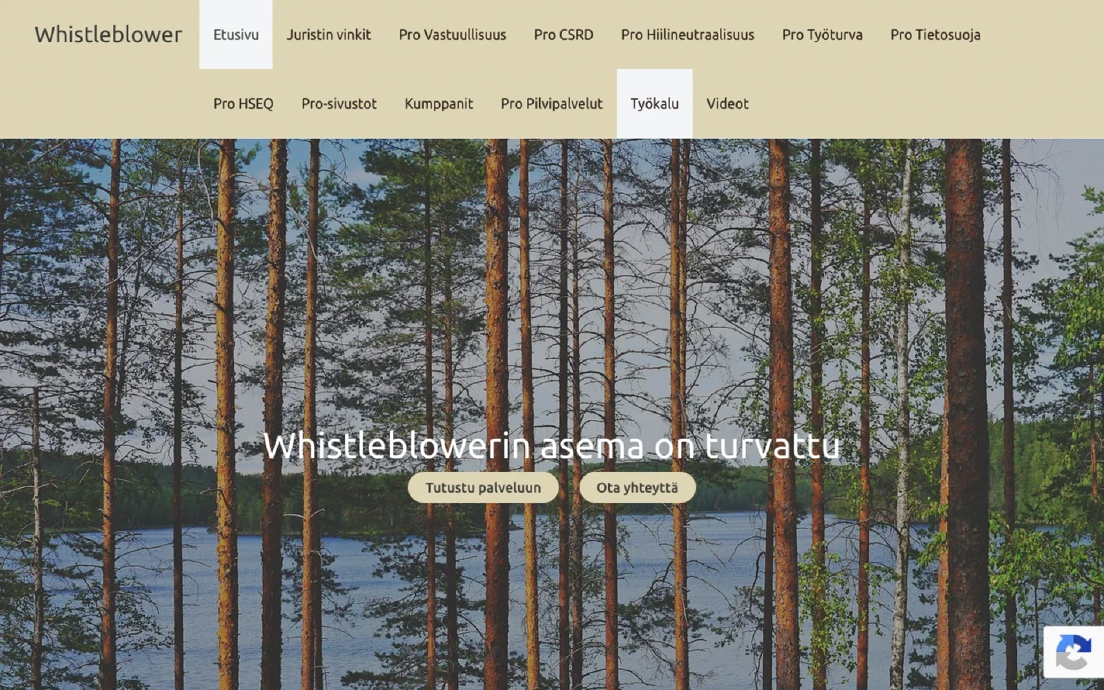 Pro Vastuullisuus homepage screenshot