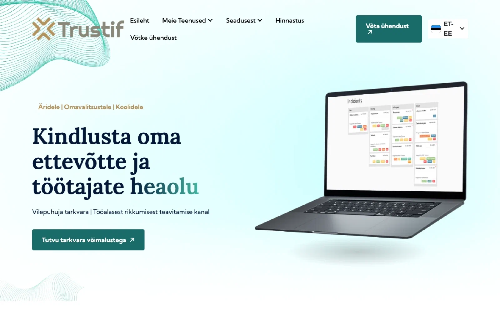 Trustif homepage screenshot