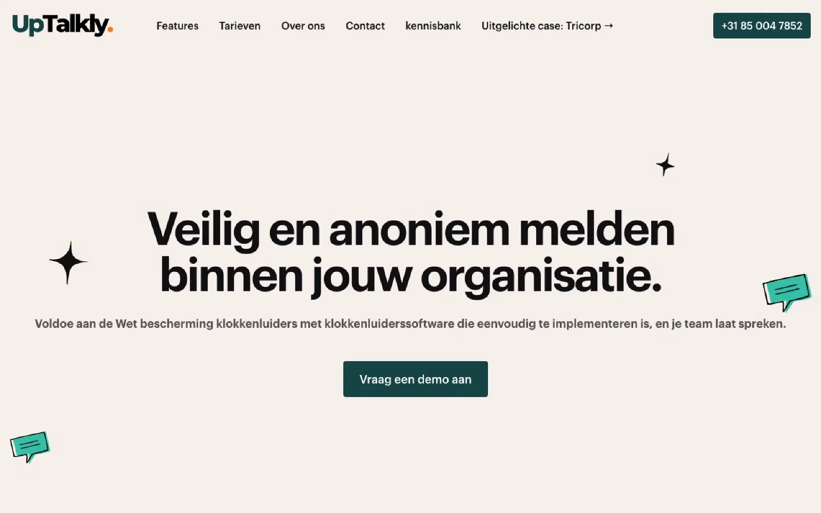 UpTalkly homepage screenshot