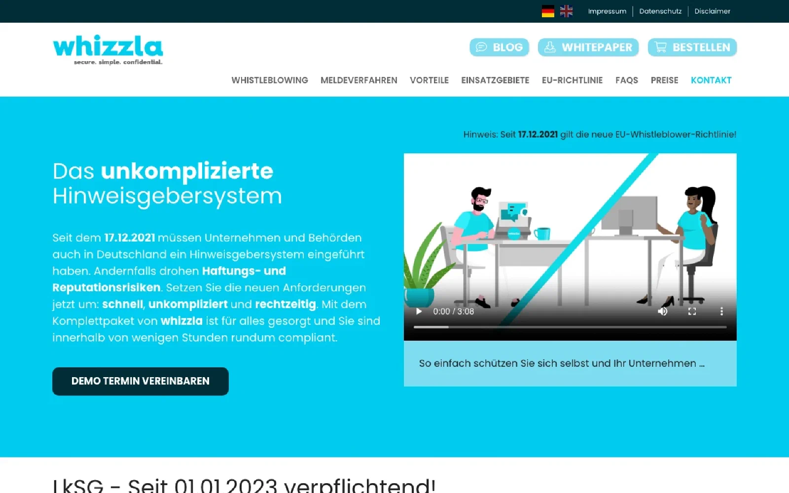 whizzla homepage screenshot